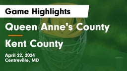 Queen Anne's County  vs Kent County  Game Highlights - April 22, 2024