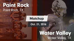 Matchup: Paint Rock vs. Water Valley  2016