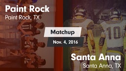 Matchup: Paint Rock vs. Santa Anna  2016