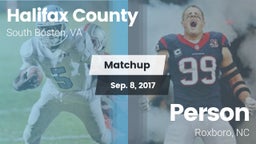Matchup: Halifax County vs. Person  2017