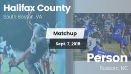 Matchup: Halifax County vs. Person  2018