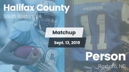 Matchup: Halifax County vs. Person  2019