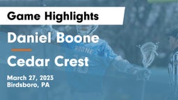 Daniel Boone  vs Cedar Crest  Game Highlights - March 27, 2023