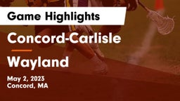 Concord-Carlisle  vs Wayland  Game Highlights - May 2, 2023