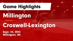 Millington  vs Croswell-Lexington  Game Highlights - Sept. 24, 2022