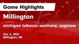 Millington  vs michigan lutheran seminary, saginaw Game Highlights - Oct. 5, 2022