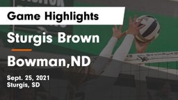 Sturgis Brown  vs Bowman,ND Game Highlights - Sept. 25, 2021