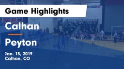 Calhan  vs Peyton  Game Highlights - Jan. 15, 2019