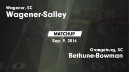 Matchup: Wagener-Salley vs. Bethune-Bowman  2016