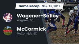 Recap: Wagener-Salley  vs. McCormick  2019
