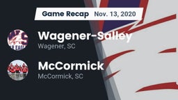 Recap: Wagener-Salley  vs. McCormick  2020