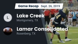 Recap: Lake Creek  vs. Lamar Consolidated  2019