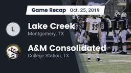 Recap: Lake Creek  vs. A&M Consolidated  2019