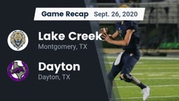 Recap: Lake Creek  vs. Dayton  2020