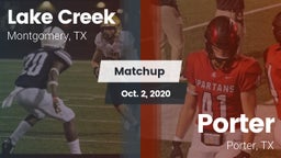 Matchup: Lake Creek High Scho vs. Porter  2020