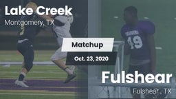 Matchup: Lake Creek High Scho vs. Fulshear  2020