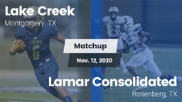 Matchup: Lake Creek High Scho vs. Lamar Consolidated  2020
