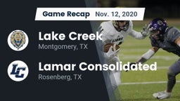 Recap: Lake Creek  vs. Lamar Consolidated  2020