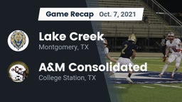 Recap: Lake Creek  vs. A&M Consolidated  2021