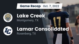 Recap: Lake Creek  vs. Lamar Consolidated  2022