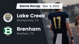 Recap: Lake Creek  vs. Brenham  2022