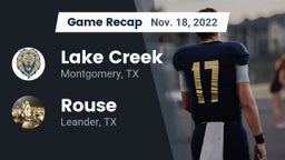 Recap: Lake Creek  vs. Rouse  2022