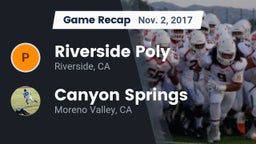 Recap: Riverside Poly  vs. Canyon Springs  2017