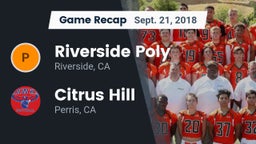 Recap: Riverside Poly  vs. Citrus Hill  2018