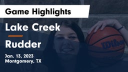 Lake Creek  vs Rudder  Game Highlights - Jan. 13, 2023