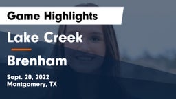 Lake Creek  vs Brenham  Game Highlights - Sept. 20, 2022