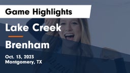Lake Creek  vs Brenham  Game Highlights - Oct. 13, 2023