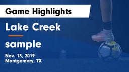 Lake Creek  vs sample Game Highlights - Nov. 13, 2019
