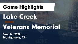 Lake Creek  vs Veterans Memorial  Game Highlights - Jan. 14, 2022