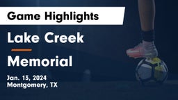 Lake Creek  vs Memorial  Game Highlights - Jan. 13, 2024