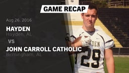 Recap: Hayden  vs. John Carroll Catholic  2016