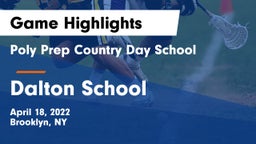 Poly Prep Country Day School vs Dalton School Game Highlights - April 18, 2022