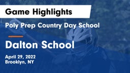 Poly Prep Country Day School vs Dalton School Game Highlights - April 29, 2022