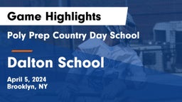 Poly Prep Country Day School vs Dalton School Game Highlights - April 5, 2024
