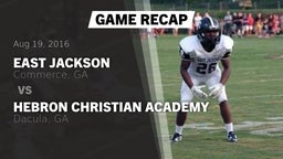 Recap: East Jackson  vs. Hebron Christian Academy  2016