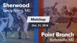Matchup: Sherwood vs. Paint Branch  2016