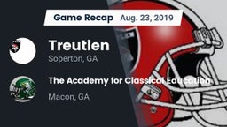 Recap: Treutlen  vs. The Academy for Classical Education 2019