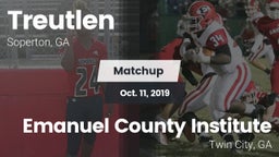 Matchup: Treutlen vs. Emanuel County Institute  2019