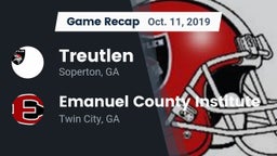 Recap: Treutlen  vs. Emanuel County Institute  2019