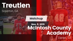 Matchup: Treutlen vs. McIntosh County Academy  2019