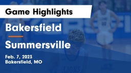 Bakersfield  vs Summersville Game Highlights - Feb. 7, 2023