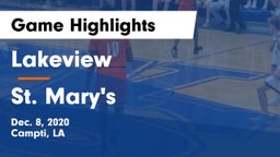 Lakeview  vs St. Mary's  Game Highlights - Dec. 8, 2020