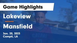 Lakeview  vs Mansfield  Game Highlights - Jan. 20, 2023