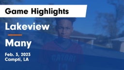 Lakeview  vs Many  Game Highlights - Feb. 3, 2023