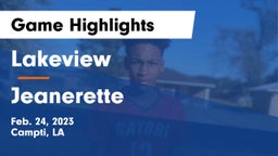 Lakeview  vs Jeanerette  Game Highlights - Feb. 24, 2023