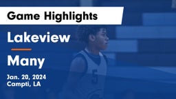 Lakeview  vs Many  Game Highlights - Jan. 20, 2024